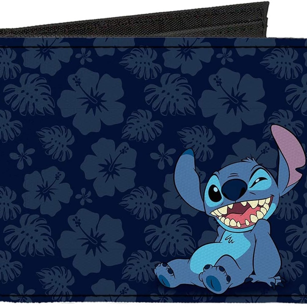 Buckle-Down Men's Standard Canvas Bifold Floral Wallet-Stitch, 4.0" x 3.5"